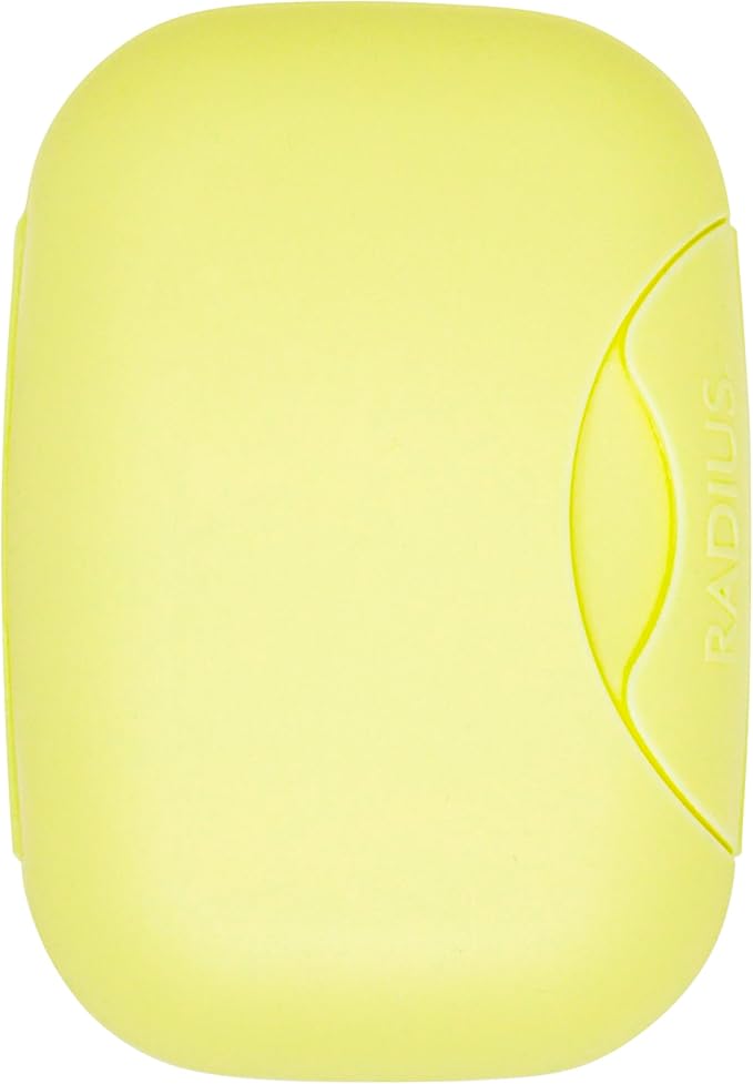RADIUS Travel Case Value Pack, 3 Count (Toothbrush, Razor, Soap), BPA-Free Recycled Plastic, Portable for Bathroom, School, Home, Camping - Lemon Yellow