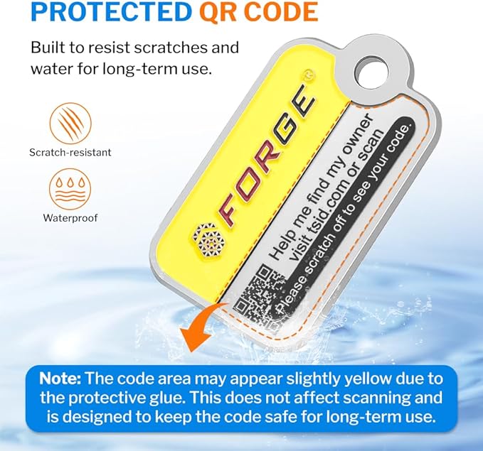 Forge Lost and Found Luggage Tags, Global Luggage Tracking Tag, WorldTracer Compatible, Travel Sentry Powered Baggage ID System for Luggage, Bags, Suitcases, and More (Yellow 2 PK)