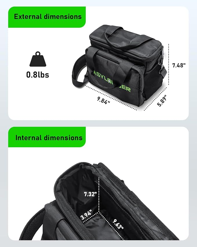 EASYLONGER Travel Carrying Case Compatible with ES960, MARBERO M82/M138, Apowking ‎R100, Anker SOLIX/A1727, etc. Battery Pack Storage Bag with Cable Organizer and Detachable Shoulder Strap, Black
