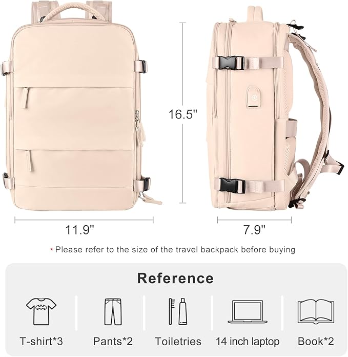 Carry On Backpack Flight Approved Personal Item Travel Backpack For Women Airline Approved Waterproof Sports Luggage Backpack Casual Daypack Small Hiking Backpack