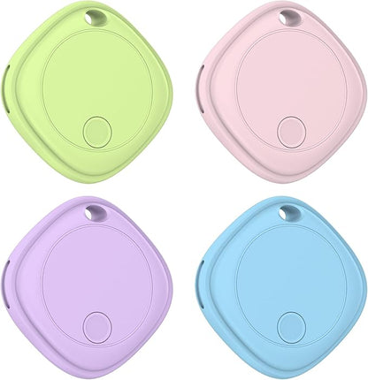 Air Tracker Tags-4 Pack, Bluetooth Tracker Works with Apple Find My APP (iOS Only), Bluetooth Smart Air Tag Keys Finder and Item Locator for Keys, Bags, Luggage, Wallet, Replaceable Battery
