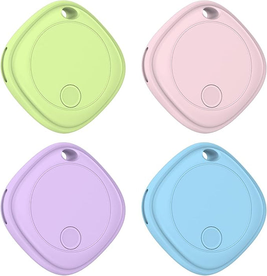 Air Tracker Tags-4 Pack, Bluetooth Tracker Works with Apple Find My APP (iOS Only), Bluetooth Smart Air Tag Keys Finder and Item Locator for Keys, Bags, Luggage, Wallet, Replaceable Battery