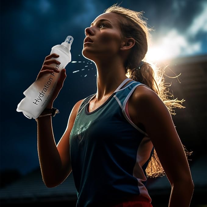 WILDREEDS 250ml Soft Flask, TPU Collapsible Soft Water Bottle for Hydration Pack, Running Vest, Folding Water Bottle for Hiking Cycling Climbing-2Pcs, White