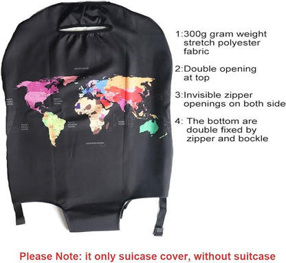 MosaiRudo Thicker Luggage Cover Elastic Suitcase Cover Protector Fits 18-32 Inch Suitcase Travel Accessories (TKM0078, S)