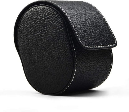 Oirlv Luxury Leather Watch Storage Box Travel Single Watch Case Jewelry Gift Box for Christmas Anniversary Birthday(Black)