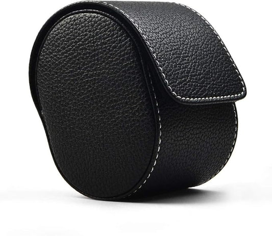 Oirlv Luxury Leather Watch Storage Box Travel Single Watch Case Jewelry Gift Box for Christmas Anniversary Birthday(Black)