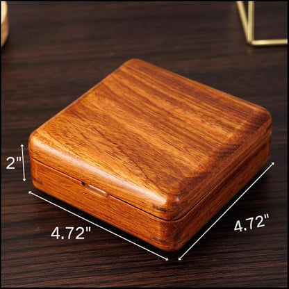 Bescott Solid Wood Small Rings Cufflink Earrings Box Jewelry For Travel Organizer Storage For Multiple Rings Wooden Case Holders For Women Men Gift
