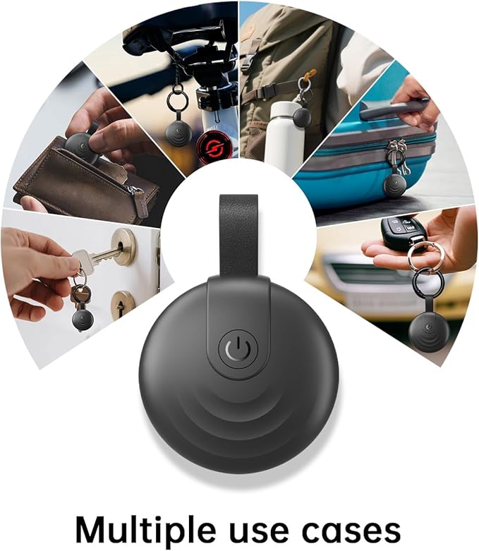 Air Tracker Tags (iOS Only) 4 Pack: Bluetooth Item Finder with Apple Find My APP, Item Locator for Keys Finder, Bags Wallets Anti-Loss, IP68 Waterproof Smart Tag (F20 Black)