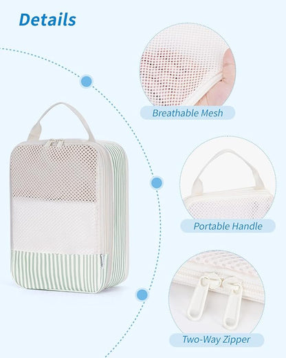 Narwey 6 Set Compression Packing Cubes for Travel Kids Women Carry on, Packing Organizers Bag for Backpack Luggage Suitcase Duffle Bags