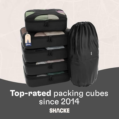 Shacke 6 Set Packing Cubes for Travel - Compression Packing Bags/Travel Organizer - Luggage Organizer Bags for Traveling - Travel Essentials for Women - Cruise Must Haves Packing List