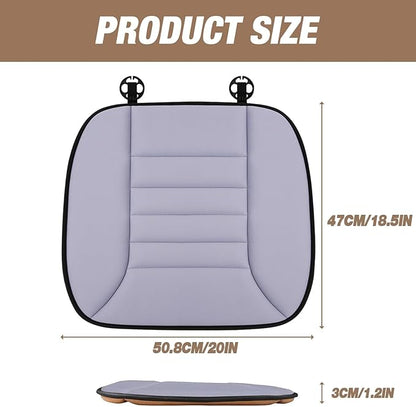MYFAMIREA Car Seat Cushion Pad 1.2" Thick Comfort Seat Protector for Car Driver Seat Office Chair Home Use Memory Foam Seat Cushion with Non Slip Bottom, 20'' x 18.5'', Gray