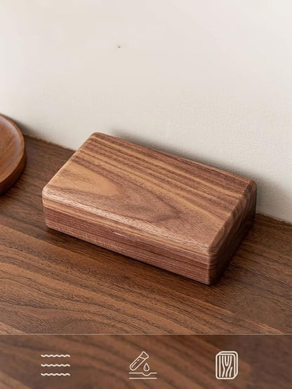 Small Wooden Jewelry Box, Vintage Delicate Walnut Wood Jewelry Case, Ideal Gift for Man Women, Protable Travel Jewelry Organizer