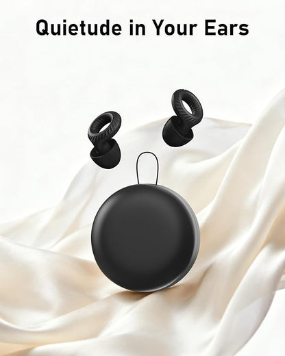 Ear Plugs for Sleeping,30db Noise Cancelling Earbuds with 8 Eartips and Carry Case,Reusable earplugs for Sleep,Focus,Snoring,Shooting,Motorcycle,Airplanes,Musicians. (Black, L-M-S-XS)