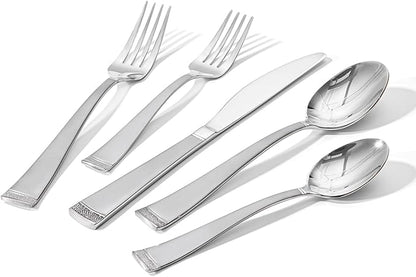 HIKAA 30PCS Matte Handle Silverware Set for 6, Stainless Steel Flatware Set, Modern Design Cutlery Set for Home/Hotel/Wedding, Dishwasher Safe