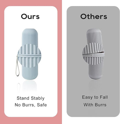 UCEC Toothbrush Travel Case, 8.2 Inch Longer Holder, Portable for Traveling Camping Business Trip School Bathroom, 2 Pack (Blue, Pink)