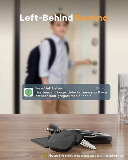 ATUVOS Air Tracker Tags-2 Pack, Bluetooth Luggage Tracker Works with Apple Find My APP (iOS Only, Not for Android), Keys Finder and Item Locator for Luggage, Backpack, Suitcases, Replaceable Battery