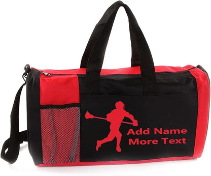 Personalized Kids 18 Inch Sport Duffel Bag With Custom Name & Text - Lacrosse