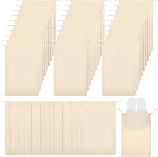 Hillban Shoes Bag for Travel Storage Dust Proof Cotton Drawstring Bag Breathable Pouch for Travel Home Pantry Accessories