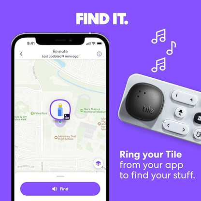 Tile by Life360 Sticker - Small Bluetooth Tracker, Remote Finder and Item Locator for Bikes, Glasses and More. Both iOS and Android Compatible. Phone Finder. 1-Pack (Black)