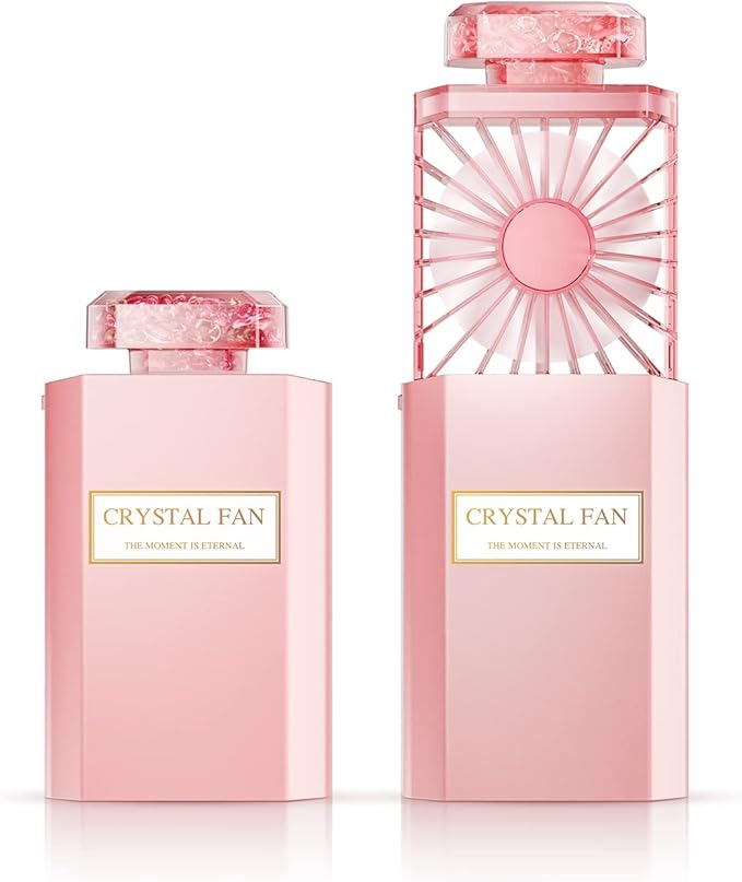 LIGHTDESIRE Handheld Mini Personal Fan with Fragrance Discs, Quiet Retractable, Cooling Portable Rechargeable 3 Speeds Mode Lady Small Fan for Desk Travel Makeup(Pink),Best Gifts for Women