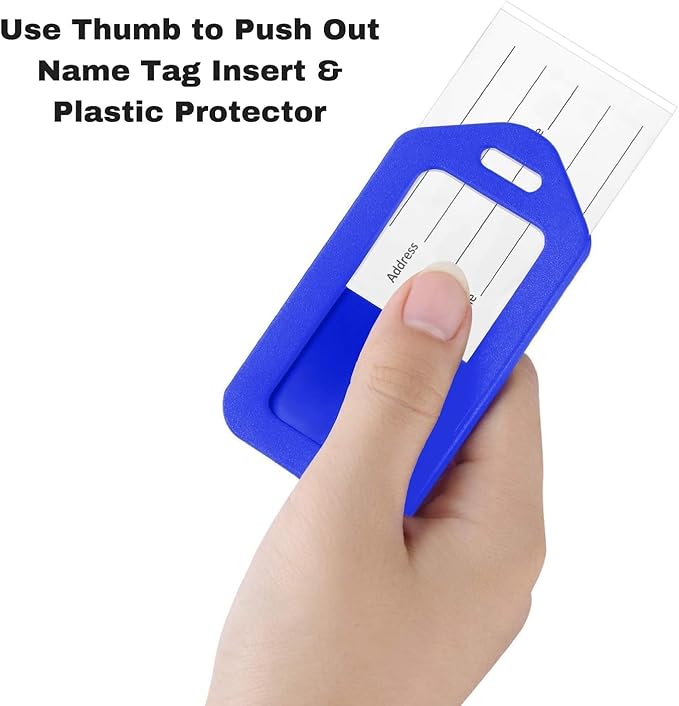 Mifflin-USA Luggage Tags (Blue, 50 PK), Bag Tag for Baggage, Suitcase Tags Bulk