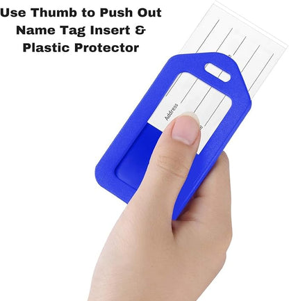 Mifflin-USA Luggage Tags (Blue, 50 PK), Bag Tag for Baggage, Suitcase Tags Bulk