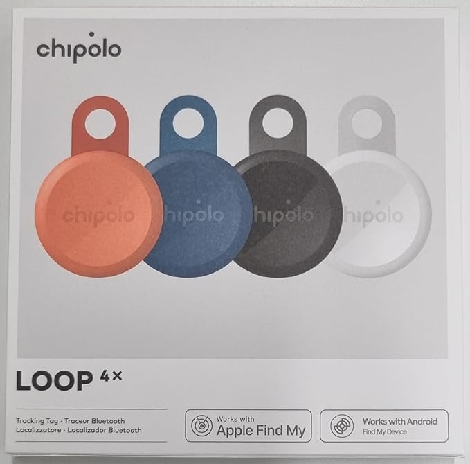 Chipolo LOOP - Rechargeable Bluetooth Tracker for Key and Pocket Location, Compatible with Apple or Google, Call Your Phone & Out of Range Alerts for Android
