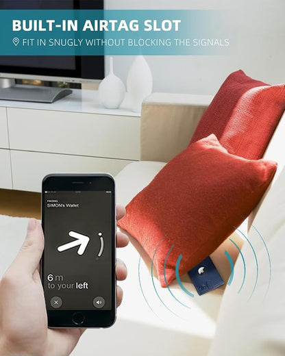 Zitahli Men's Wallets Airtag Holder Slim Rfid Leather with Gift Box