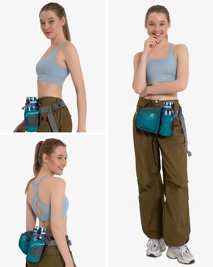 WATERFLY Fanny Pack Waist Bag: Waist Pack for Women Men with Water Bottle Holder Hiking Fanny Pack for Running Walking DogWalking Travel Cycling