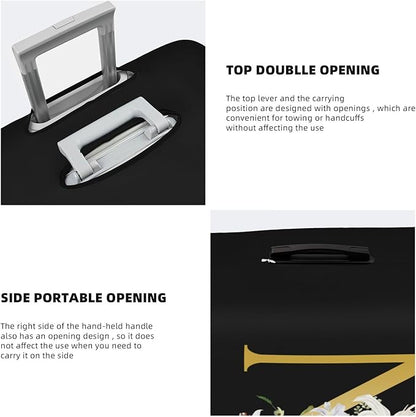 Decorative N Suitcase Protectors Elastic Washable Luggage Covers With Concealed Zippers For 18-32 Inch Luggage (Size L: Fits 25-28 Inch)