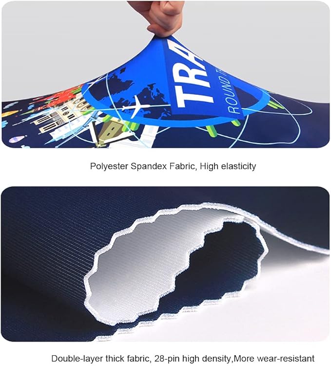 MosaiRudo Thicker Luggage Cover Elastic Suitcase Cover Protector Fits 18-32 Inch Suitcase Travel Accessories (Travel, L)