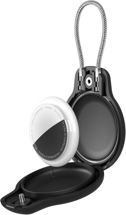 for AirTag Holder Waterproof Case with Keychain, Hidden Air Tags-8 Pack for Apple Air Tag Holder with Wire Cable Lock Key Ring Chain Air Tagholder Accessories for GPS Item Tracker Kids,Keys,Luggage