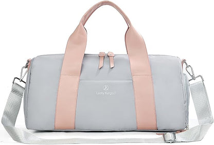 Small Gym Bag for Women with Wet Pocket & Shoes Compartment, Cute Mini Sport Duffel Gym Tote Bags for Yoga, Workout, Dance, Swim