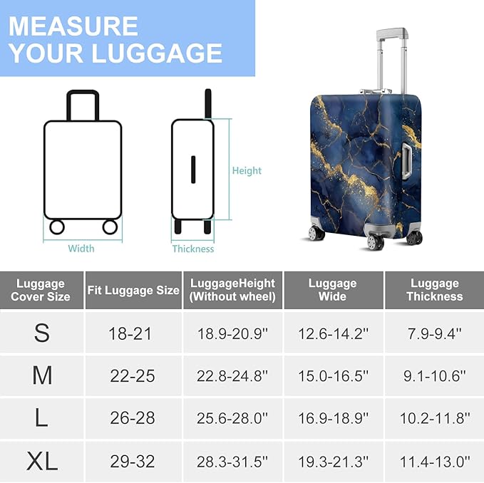 ANNA QUEEN Travel Luggage Cover Suitcase Protector Suitcase Cover Anti-Scratch,Stretchable Bag Cover Washable Durable Polyester