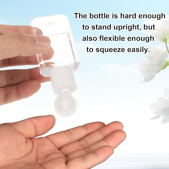 CYEAH 120 Pcs Plastic Travel Bottles 1oz Mini Shampoo Bottles Small Empty Bottles Refillable Cosmetic Containers with Flip Cap Clear Portable Small Bottles for Liquid, Lotions, Toner, Body Soap