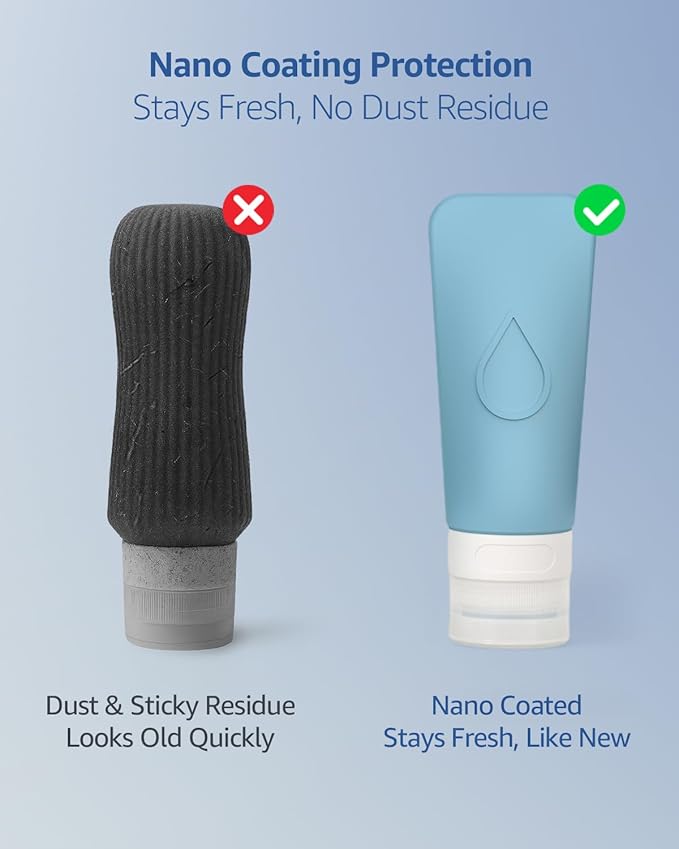 23-Piece All-in-One Silicone Travel Bottles Set – TSA Approved Leakproof Toiletry Kit with Double Bags, Flat Easy-Squeeze Bottles with Tactile Icons, Cream Jars, Pump & Spray, Cleaning Brush