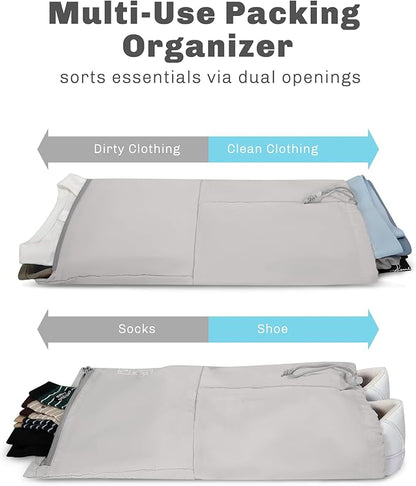 Hynes Eagle 6 Set/ 4 Set/ 2 Set Compression Packing Cubes Travel Essentials Lightweight Nylon Luggage Suitcase Organizer Bag Light Grey 2PCS