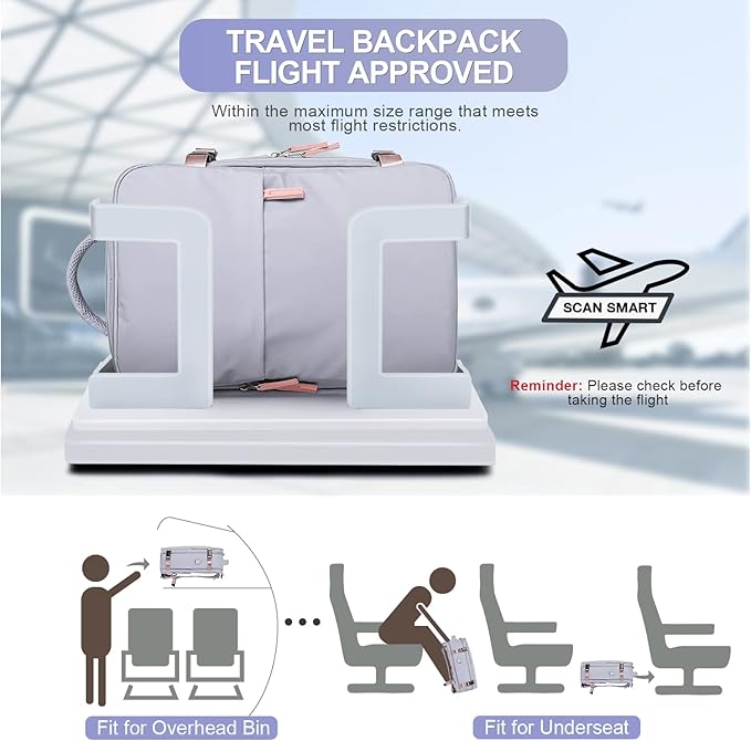 Travel Backpack For Women Airline Approved Carry On Backpack Flight Approved Waterproof Sports Luggage Backpack Casual Daypack Small Hiking Backpack