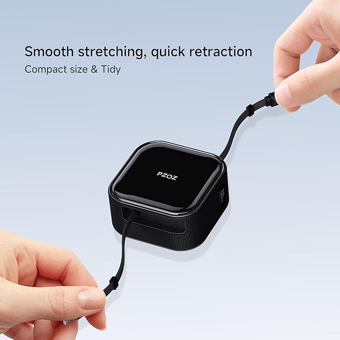 PZOZ Retractable USB C Charging Cable Two-Way Freely Retractable Charger/Data Type C 60W for Desktop Car Cable Management Organizers Suitable iPhone/Samsung/MacBook/iPad