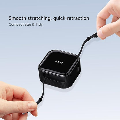 PZOZ Retractable USB C Charging Cable Two-Way Freely Retractable Charger/Data Type C 60W for Desktop Car Cable Management Organizers Suitable iPhone/Samsung/MacBook/iPad