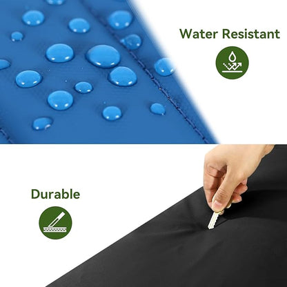 Vomgomfom 86L Collapsible Wheeled Luggage With Removable Backpack Straps,Waterproof Rolling Duffle Bag with Quilted Base,No Telescope Handle,Blue