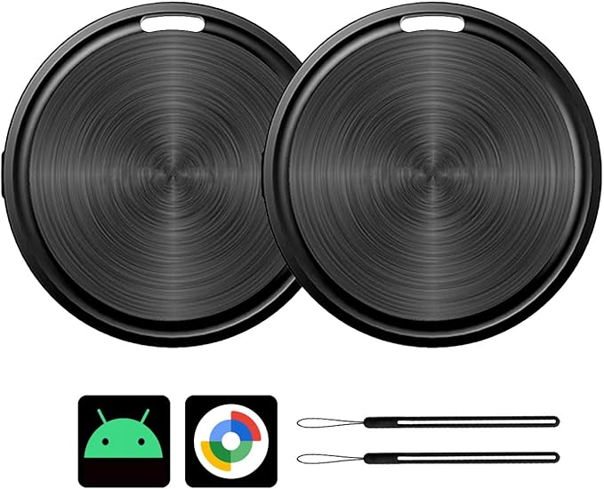 Air Tags-2 Pack Android Luggage Tracker Works with Google Find Hub App(Android Only), Loud Sound, Replaceable Battery, for Keys, Suitcase, Backpack, Wallet