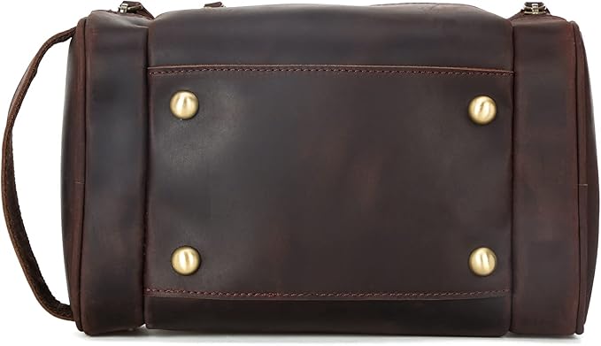 Polare Toiletry Bag Full Grain Leather Shaving Kit Dopp Kit Travel Case Wash Bag with YKK Zippers