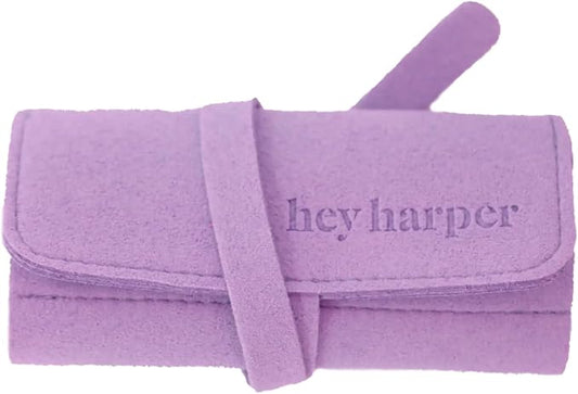 Hey Harper Travel Jewelry Organizer Roll – Compact Storage Pouch for Rings, Earrings, Necklaces & Bracelets – Foldable Case for Women (Included Only Roll) (Lavender)