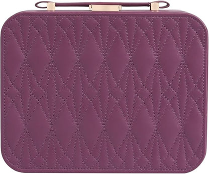 Large Jewelry Case Organizer - Travel Jewelry Box and Portable Case, Burgundy Red