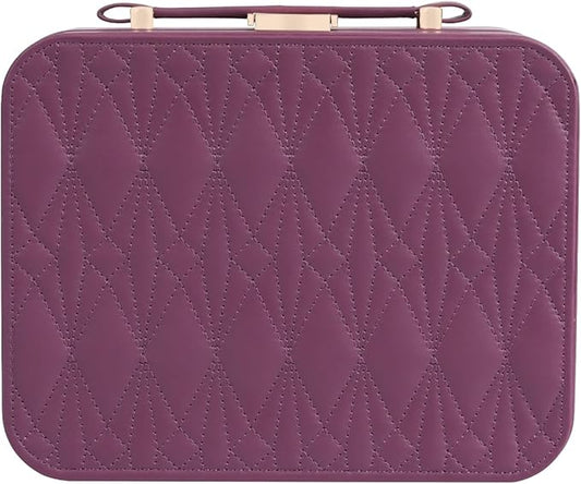 Large Jewelry Case Organizer - Travel Jewelry Box and Portable Case, Burgundy Red