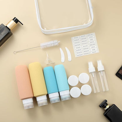 16 Pack Travel Bottles for Toiletries, Large 6oz Silicone Travel Containers, Leak Proof Refillable Liquid Shampoo And Conditioner Travel Essentials