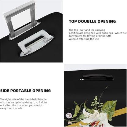 Decorative A Suitcase Protectors Elastic Washable Luggage Covers With Concealed Zippers For 18-32 Inch Luggage (Size M: Fits 22-24 Inch)