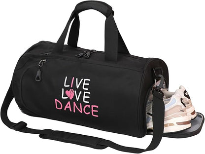 kilofly Girl's Ballet Dance Sports Gymnastics Gym Duffel Bag Travel Carry On