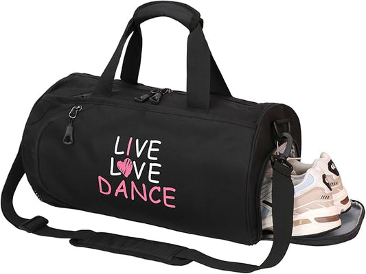 kilofly Girl's Ballet Dance Sports Gymnastics Gym Duffel Bag Travel Carry On